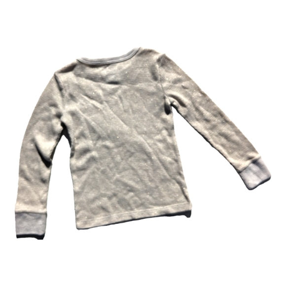 Gymboree Girls S 5-6 Cream/White w/ Gold Sparklies Long John Long Sleeve Shirt - Picture 3 of 6
